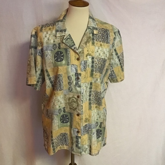 Vintage 90s patchwork print shirt - Picture 6 of 10